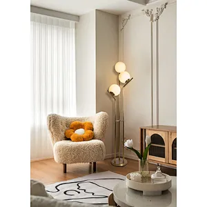 Modern style fruited melons milky glass ball floor lamp for living room bedroom