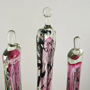 Creative Modern Clear Red Charley Coloured Glaze crystal glass Statue for Home Decor