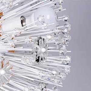 Modern dandelion crystal glass gold spherical pendant chandelier for living room