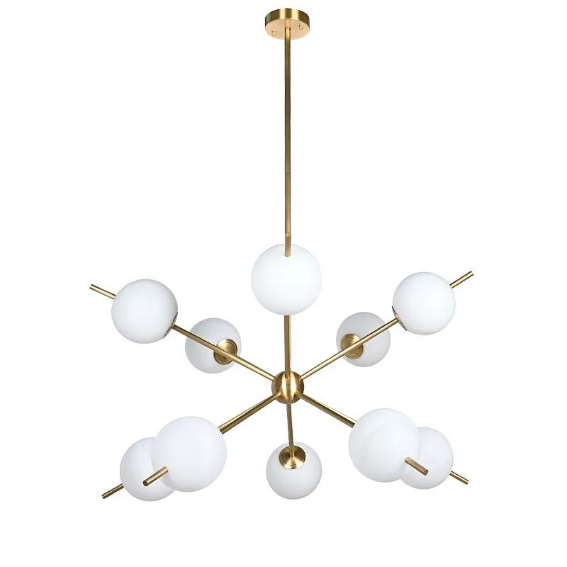 Fruited melons milky glass ball chandelier for living room restaurant lights