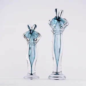 Embracing handmade art glass gift blue handmade colored glaze craft for home decor