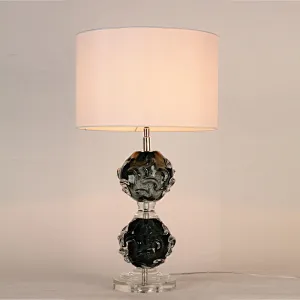 Handmade color crystal glass balls dark green couloured glaze ball crystal base bedside table lamp for bedroom