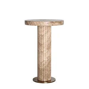 FRP column natural travertine stone LED bedside table light