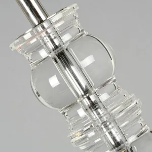 Elegant design round complex features crystal glass spheres desk table lamp with fabric shade for livingroom bedroom