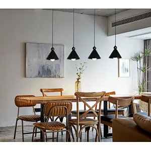 Cone natural black travertine stone restaurant pendant light