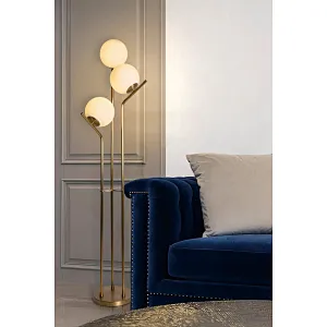 Modern style fruited melons milky glass ball floor lamp for living room bedroom