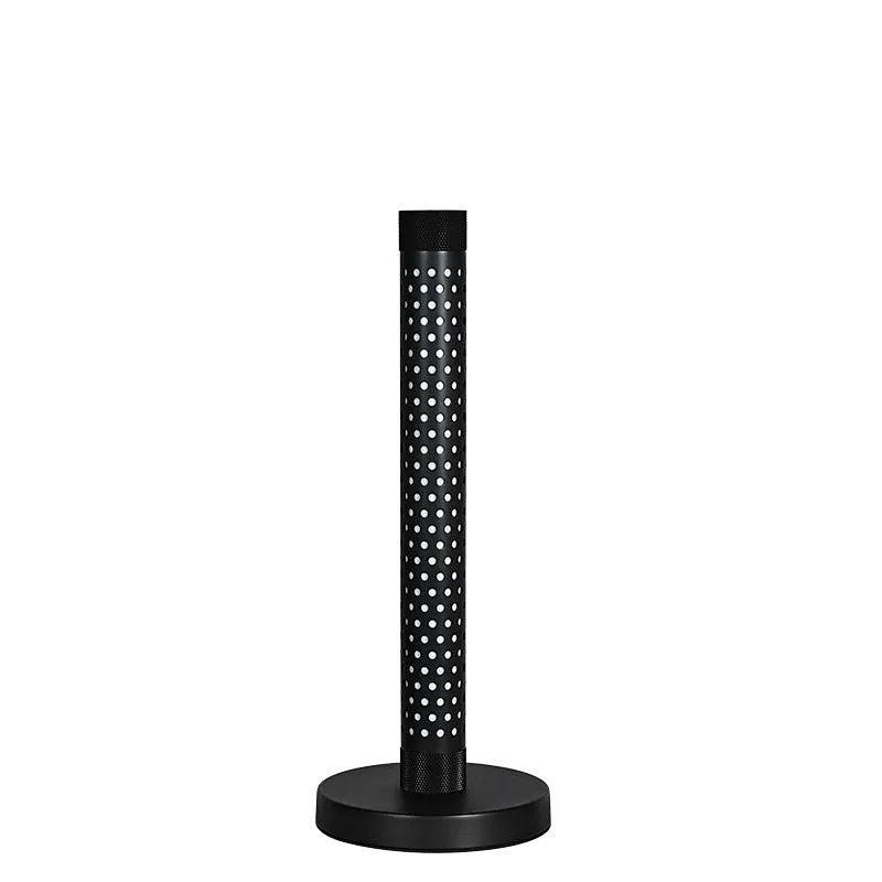 Led modern minimalist hollow out column metal living room bedside table lamp