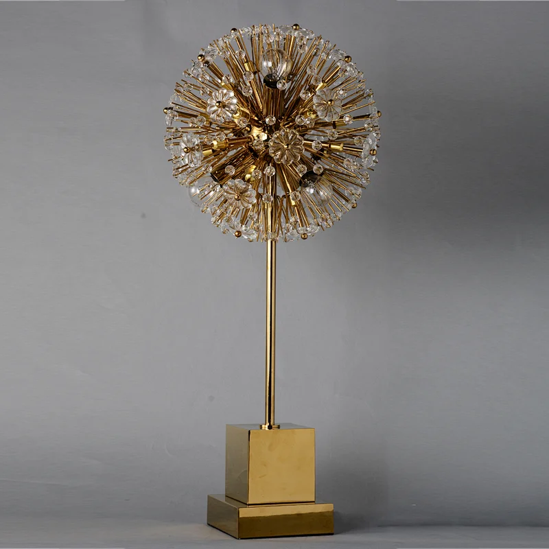 Dandelion Sculpture in steel desk table Lamp for Livingroom home decor