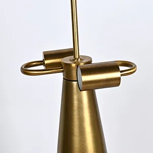 Classic modern antique golden brass steel semicircle lampshape mushroom shape table lamp for living room