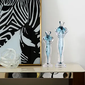 Embracing handmade art glass gift blue handmade colored glaze craft for home decor