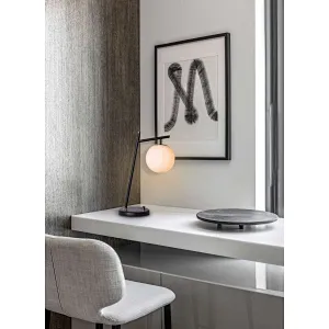 Modern style dimmable bronze finish hanging melon milky glass ball table lamp