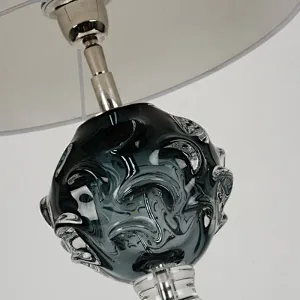 Handmade color crystal glass balls dark green couloured glaze ball crystal base bedside table lamp for bedroom