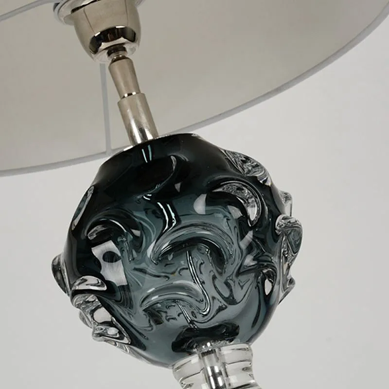 Handmade color crystal glass balls dark green couloured glaze ball crystal base bedside table lamp for bedroom