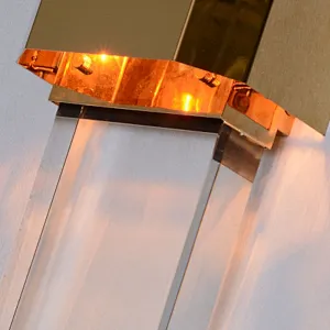 Modern style decorative crystal glass interior wall lamp for living room bedside