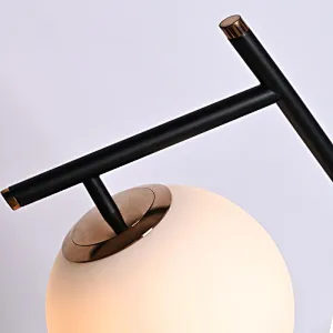 Modern style dimmable bronze finish hanging melon milky glass ball table lamp