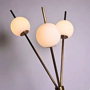 Modern style brass finish fruited melons milky glass ball floor lamp for living room bedroom