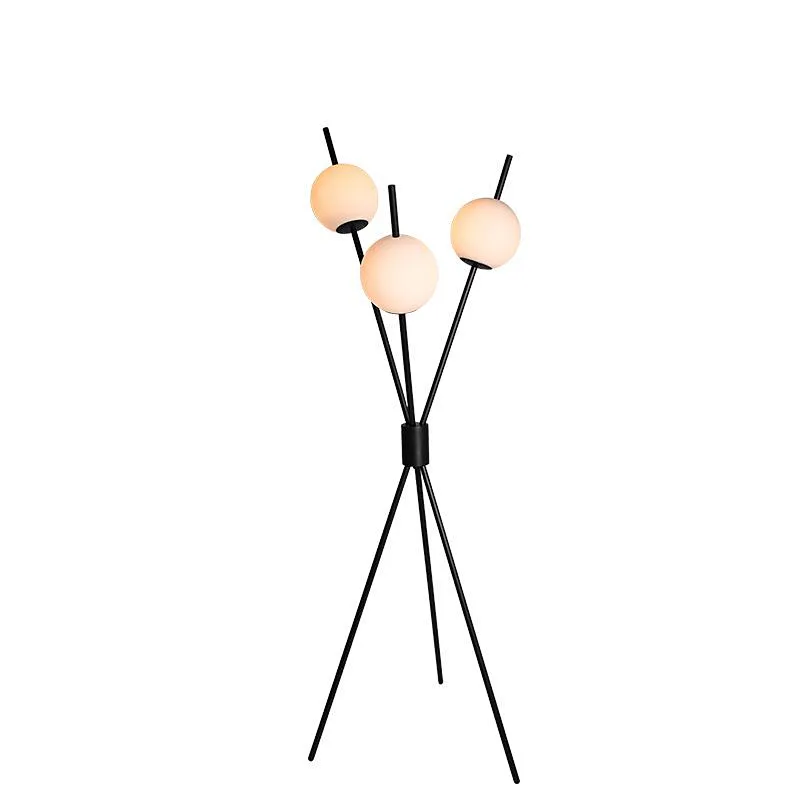 Modern style bronze finish fruited melons milky glass ball floor lamp for living room bedroom