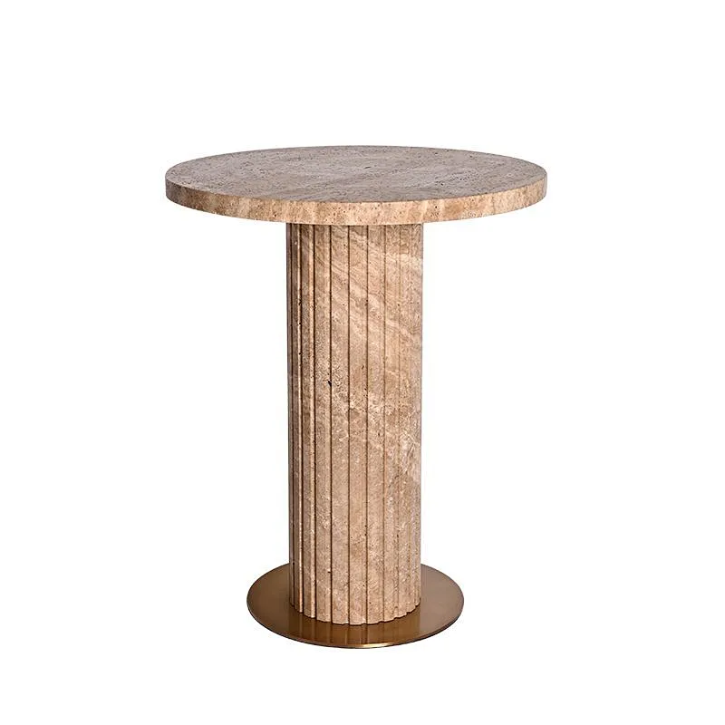 FRP column natural travertine stone corner table