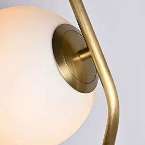 Modern style dimmable brass finish fruited melon milky glass ball table lamp