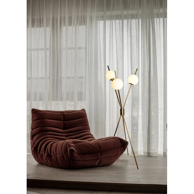 Modern style brass finish fruited melons milky glass ball floor lamp for living room bedroom