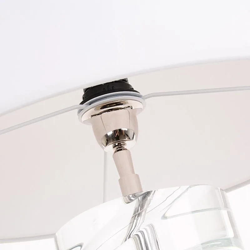 Modern fabric shade crystal glass column base table lamp for livingroom bedroom