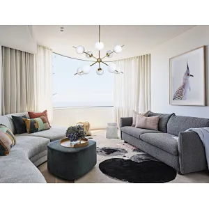Fruited melons milky glass ball chandelier for living room restaurant lights
