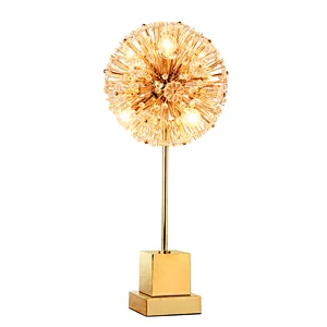Dandelion Sculpture in steel desk table Lamp for Livingroom home decor