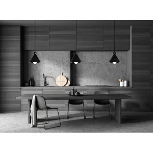 Cone natural black travertine stone restaurant pendant light