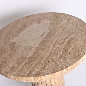 FRP column natural travertine stone corner table