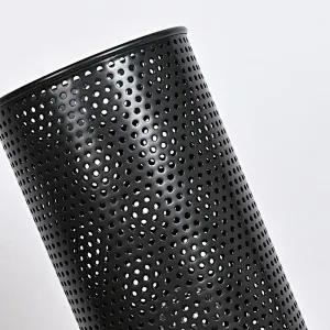 Bronze simple mesh metal cylinder marble stone base  bedside table lamp