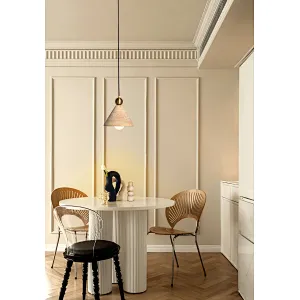 Cone natural travertine stone restaurant pendant light