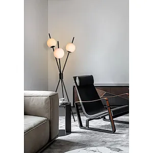 Modern style bronze finish fruited melons milky glass ball floor lamp for living room bedroom