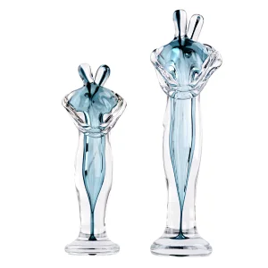 Embracing handmade art glass gift blue handmade colored glaze craft for home decor