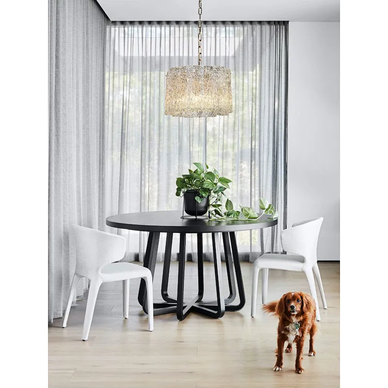Stylish minimalist rectangular tiered handmade art glass pendant chandelier for restaurant