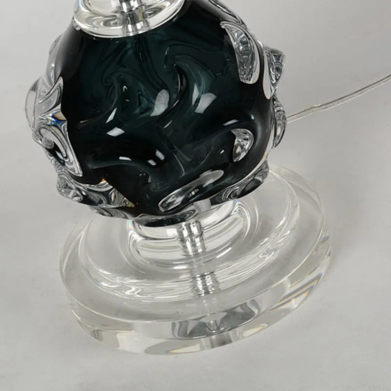 Handmade color crystal glass balls dark green couloured glaze ball crystal base bedside table lamp for bedroom