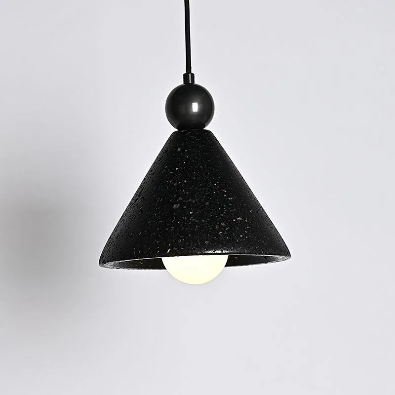 Cone natural black travertine stone restaurant pendant light