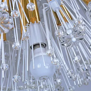 Modern dandelion crystal glass gold spherical pendant chandelier for restaurant