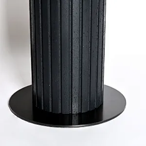 FRP column natural black travertine stone corner table