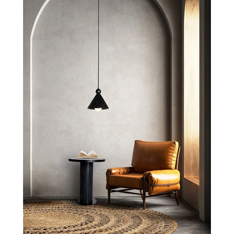 FRP column natural black travertine stone corner table