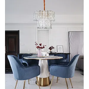 2 layers rectangular tiered handmade art glass chandelier for livingroom restaurant