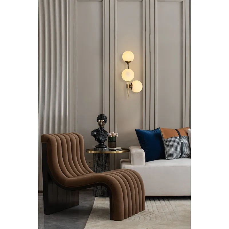Modern style fruited melons milky glass ball wall lamp