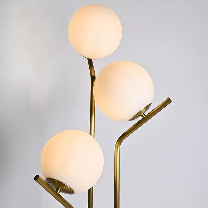 Modern style fruited melons milky glass ball floor lamp for living room bedroom