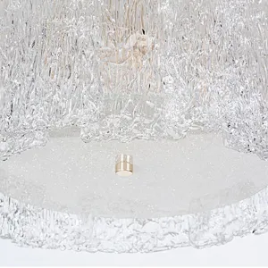 3 layers rectangular tiered handmade art glass chandelier for livingroom