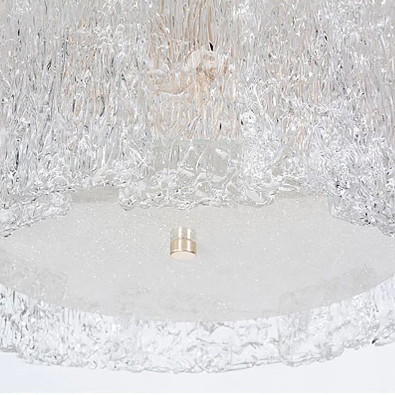 3 layers rectangular tiered handmade art glass chandelier for livingroom