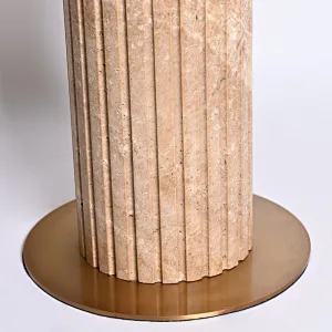 FRP column natural travertine stone corner table