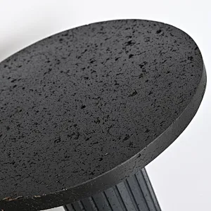 FRP column natural black travertine stone corner table