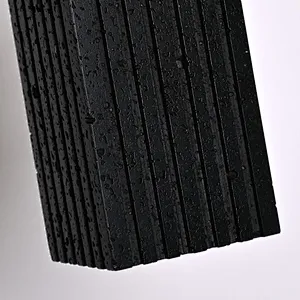 Luxury carved square column natural black travertine stone pendant light