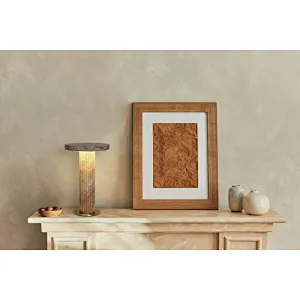 FRP column natural travertine stone LED bedside table light
