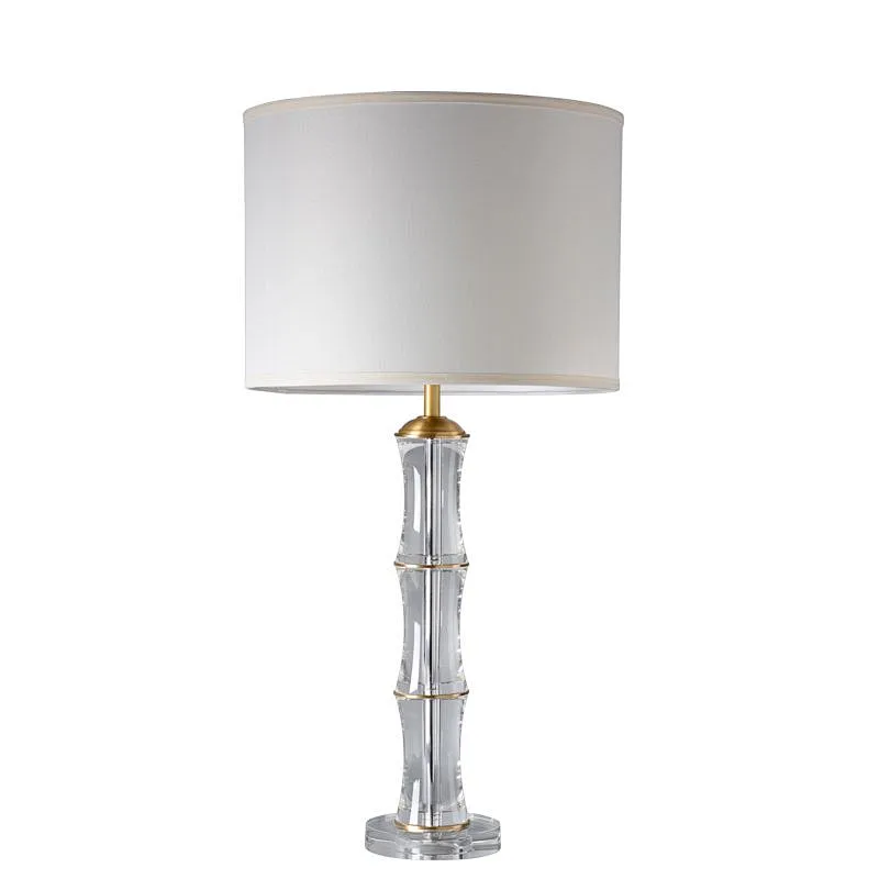 Clear Crystal glass Brass Bamboo Pole desk Table Lamp for Home Décor livingroom bedroom