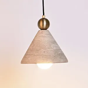 Cone natural travertine stone restaurant pendant light